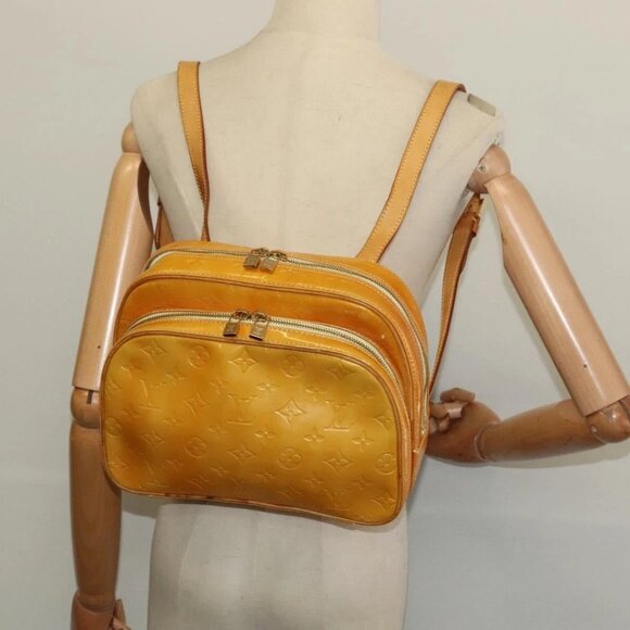 LOUIS VUITTON Monogram Vernis Marley Backpack Yellow - Picture 1 of 15